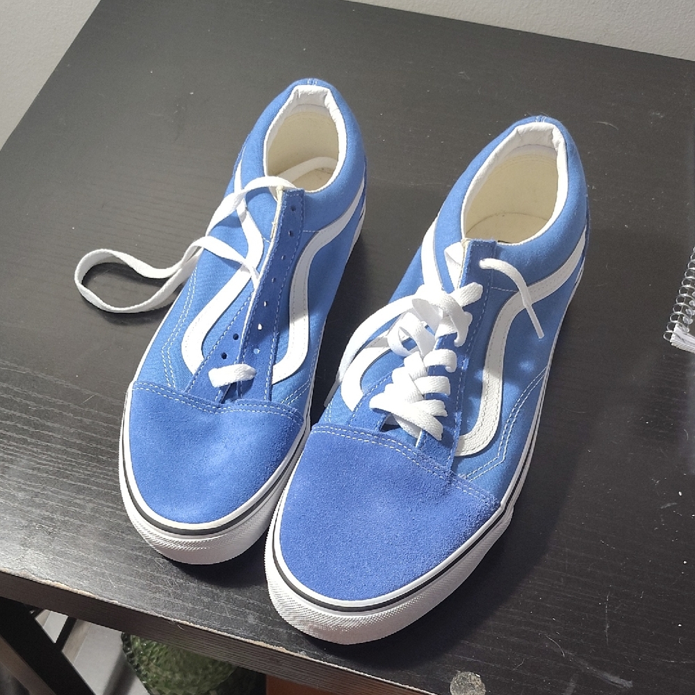 Blue and White Sneakers